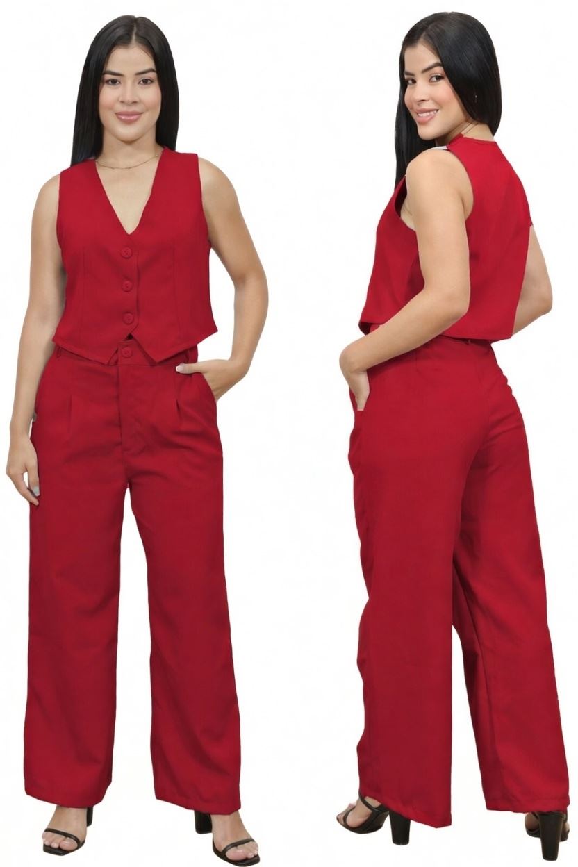 Conjunto Elegante "Luna" para Mujer - Blazer Forrado y Pantalón Palazo